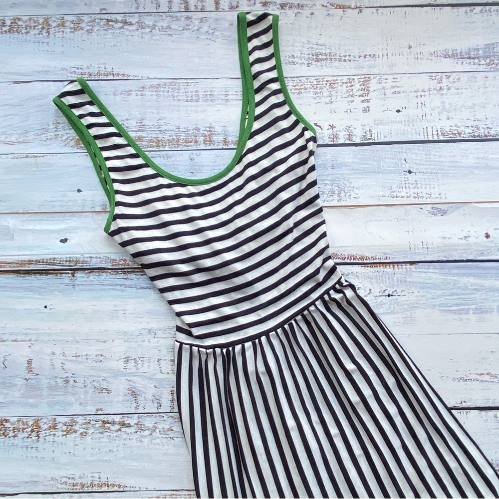 Anthropologie Puella Striped Dress Sleeveless Tank USA Open Back Gothic Womens S